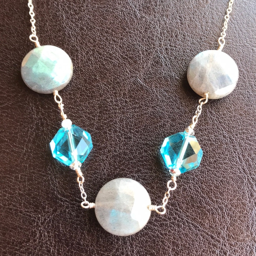 Labradorite sterling silver necklace